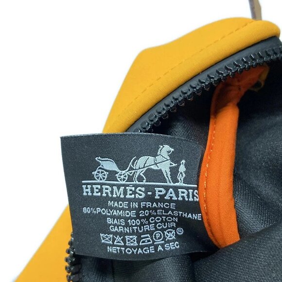 Auth HERMES Neovan Thalassa PM - Orange Polyamide Elastane Pouch - Picture 11 of 12